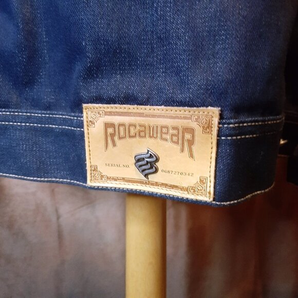 Rocawear Jacket XXL Dark Blue Denim Hip Hop Urban Streetwear vintage 2000 Y2K - Picture 5 of 7